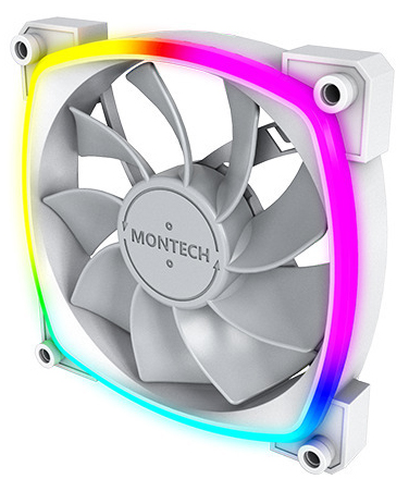 Montech - Ventoinha Montech RX120 PWM ARGB PWM 120mm Branco (Reversed Fan Blades)