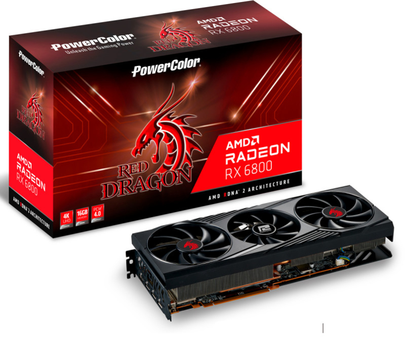Gráfica PowerColor Radeon RX 6800 Red Dragon OC 16GB GD6