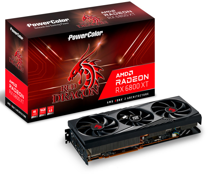 Gráfica PowerColor Radeon RX 6800 XT Red Dragon OC 16GB GD6