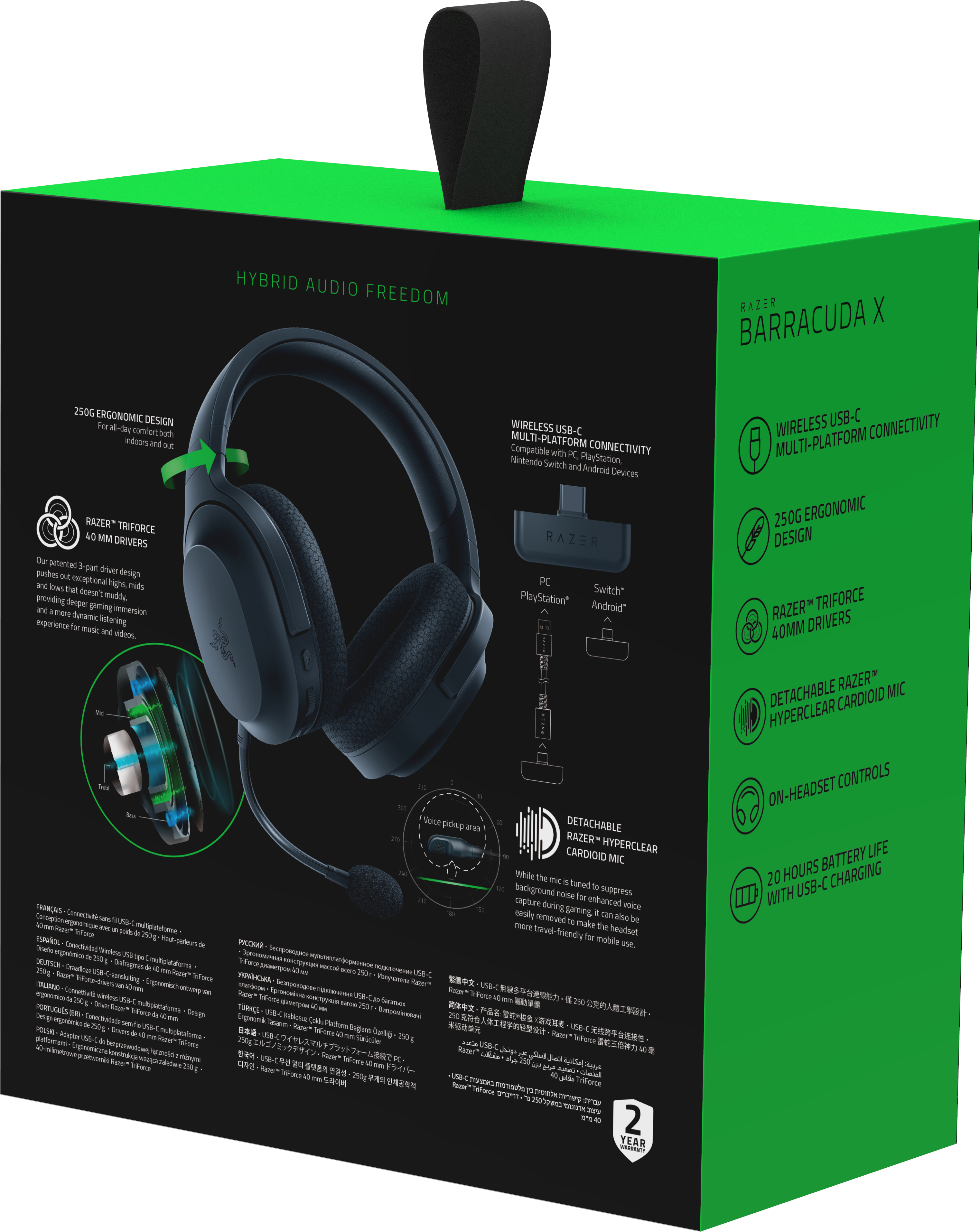 Razer - Headset Razer Barracuda X Wireless Preto