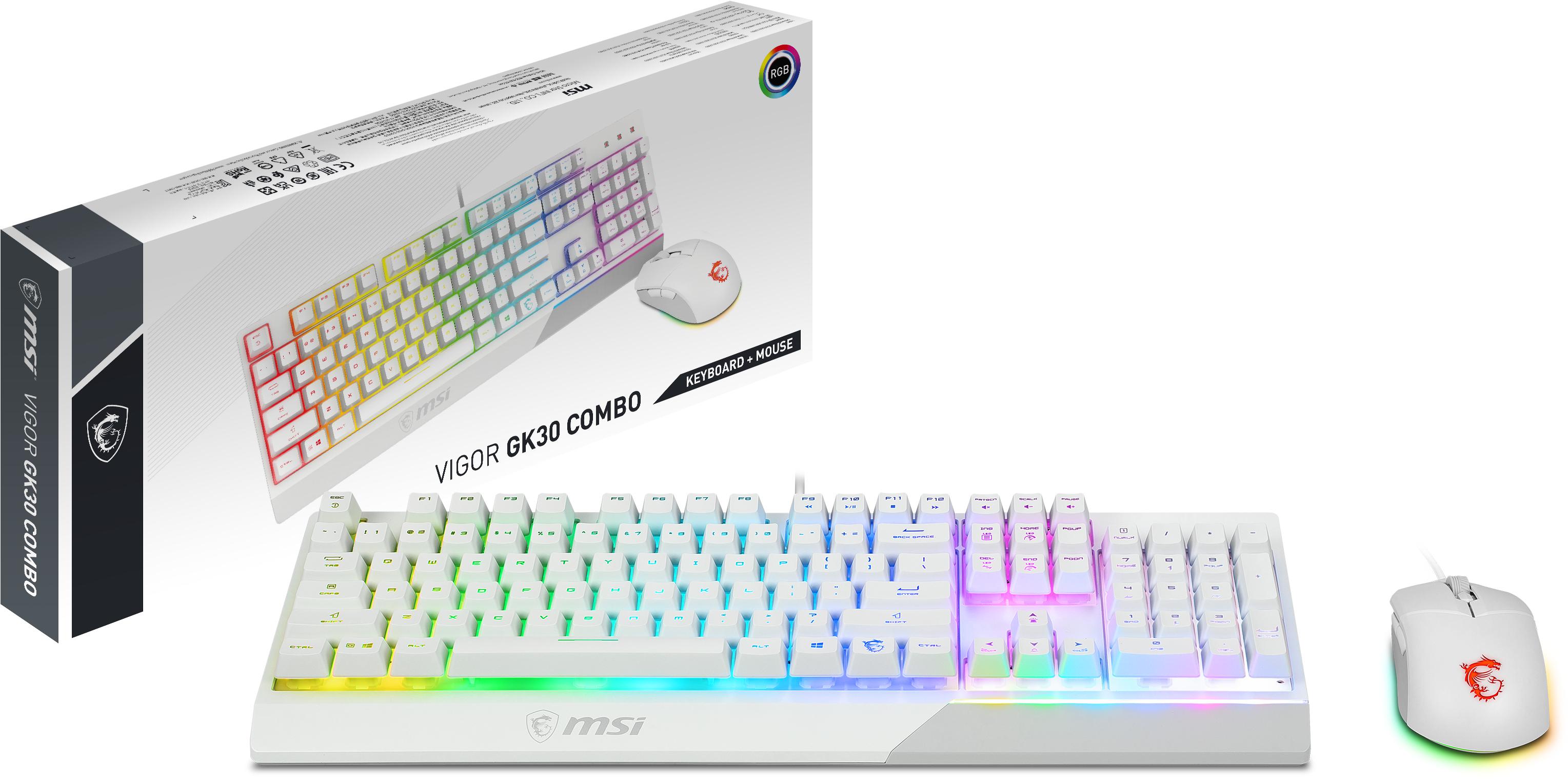 MSI - Teclado + Rato MSI Vigor GK30 Combo (ES) Branco