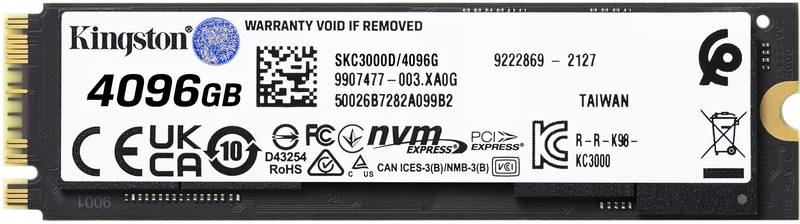 Kingston - SSD Kingston KC3000 4TB Gen4 M.2 NVMe 2280 (7000/7000MB/s)