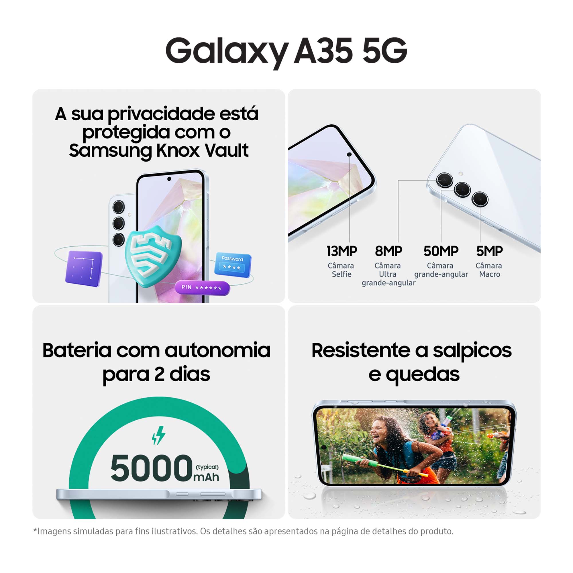 Samsung - Smartphone Samsung Galaxy A35 5G 6.6" (6 / 128GB) 120Hz Azul