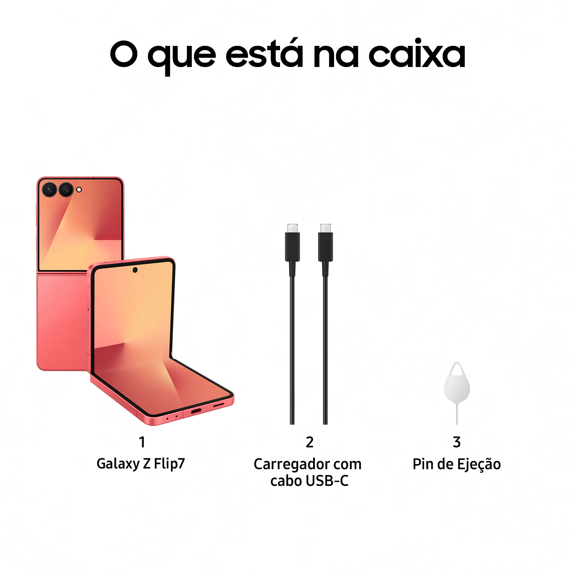 Samsung - Smartphone Samsung Galaxy Z Flip 7 5G 6.9" (12 /512GB) 120Hz Vermelho Coral