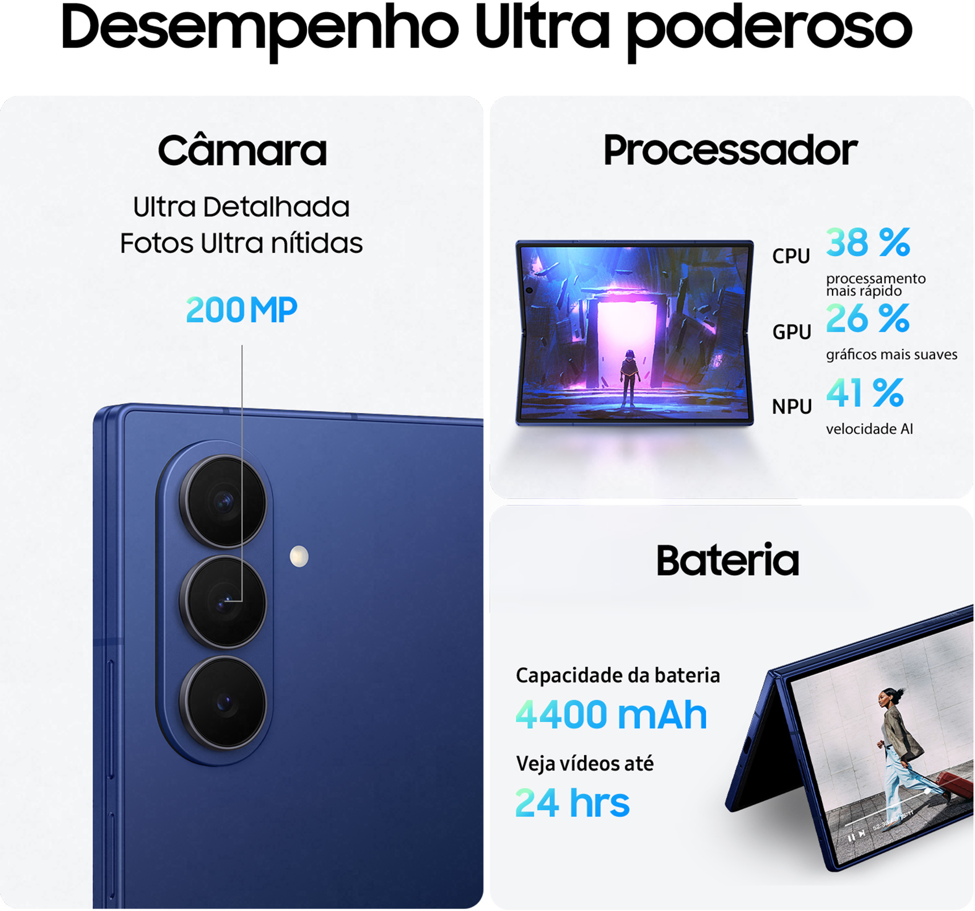 Samsung - Smartphone Samsung Galaxy Z Fold 7 5G 8.0" (12 / 512GB) 120Hz Preto Noturno