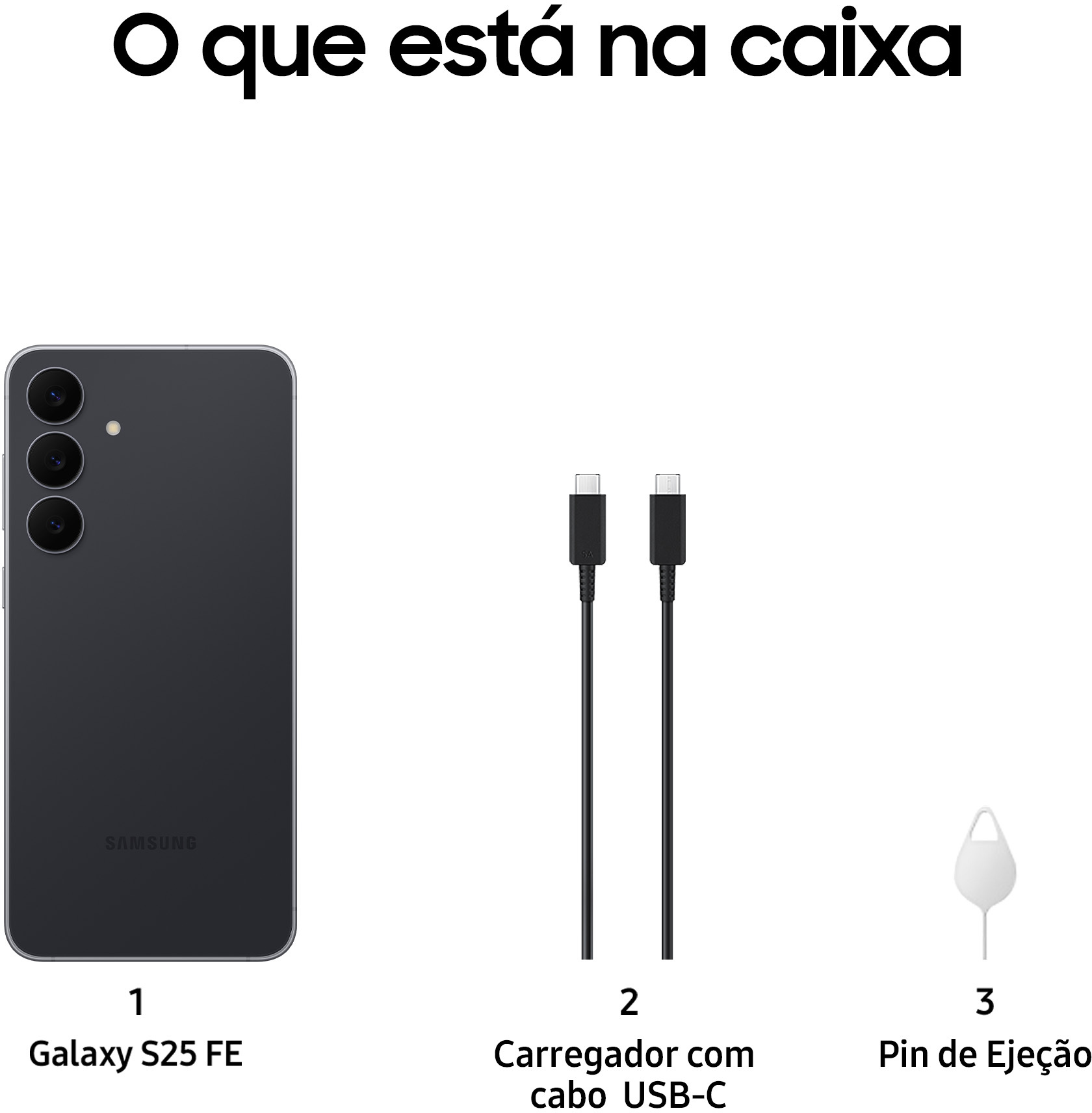 Samsung - Smartphone Samsung Galaxy S25 FE 6.7" (8 / 256GB) 120Hz Preto Noturno