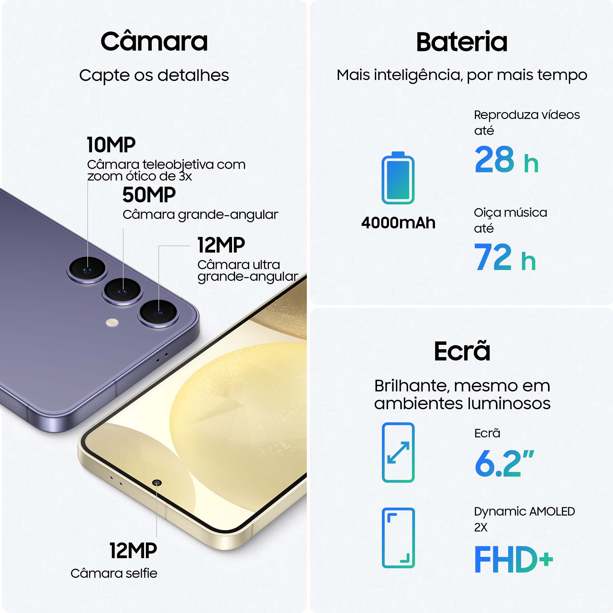 Samsung - Smartphone Samsung Galaxy S24 6.2" (8 / 256GB) 120Hz Cinzento Mármore