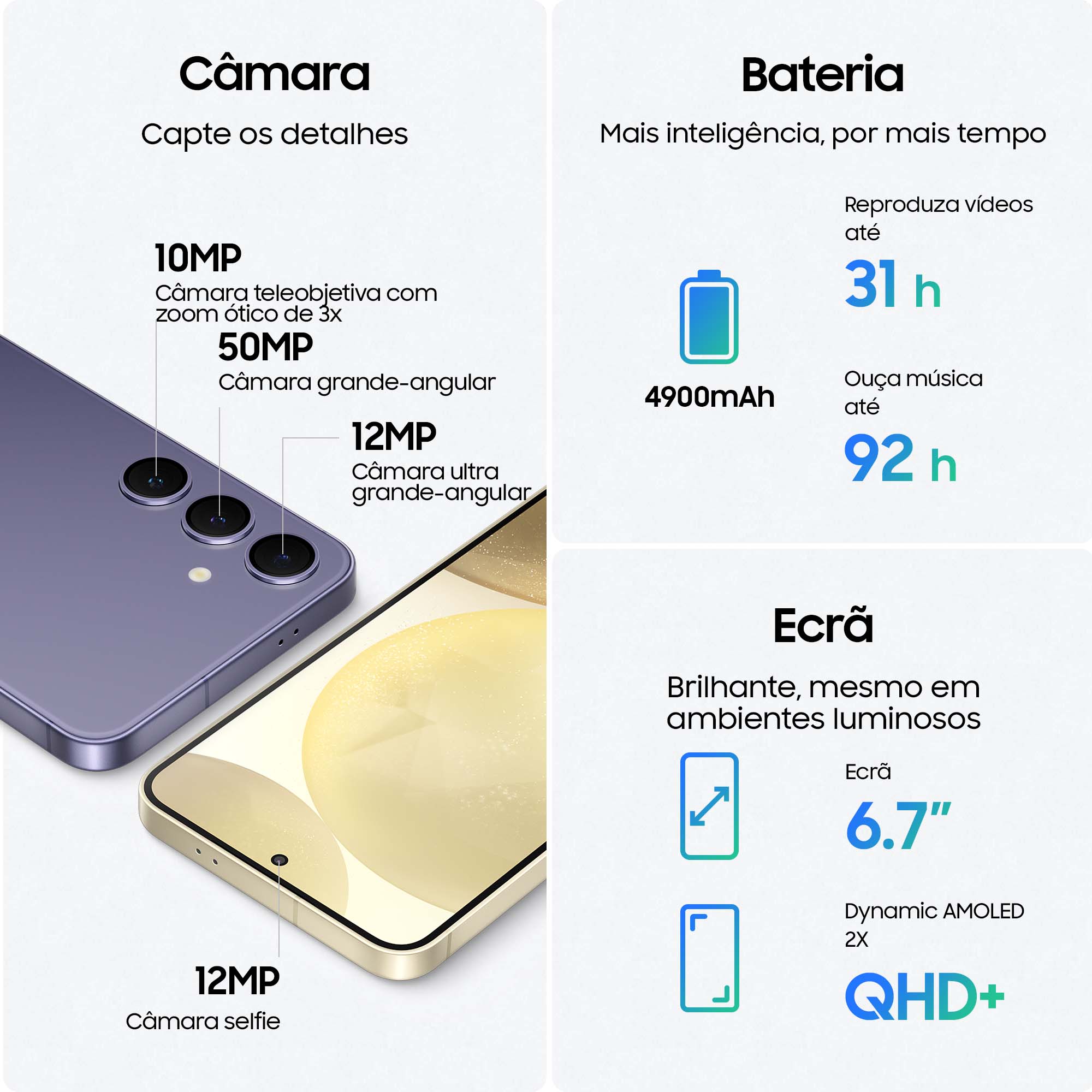 Samsung - Smartphone Samsung Galaxy S24+  6.7" (12 / 512GB) 120Hz Cinzento Mármore