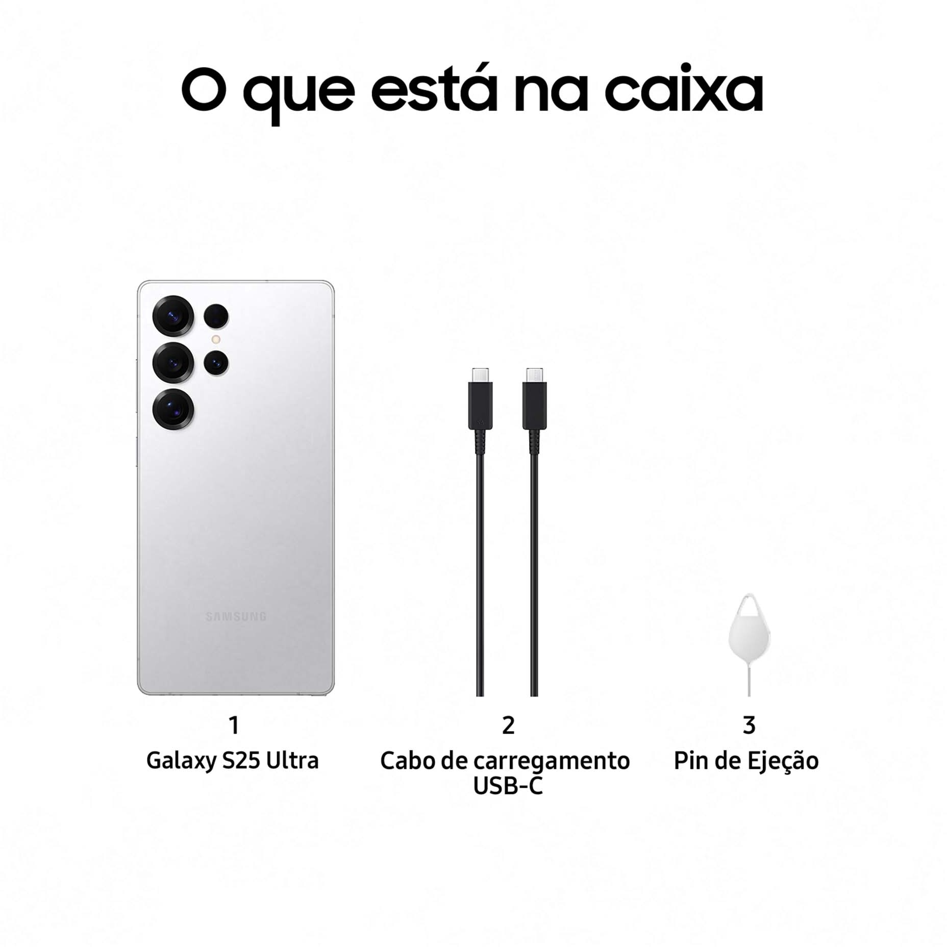 Samsung - Smartphone Samsung Galaxy S25 Ultra  6.9" (12 / 1TB) 120Hz Branco Prateado Titânio