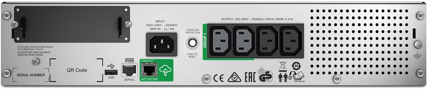 APC - UPS APC Smart-UPS 750VA LCD RM 2U 230V com SmartConnect