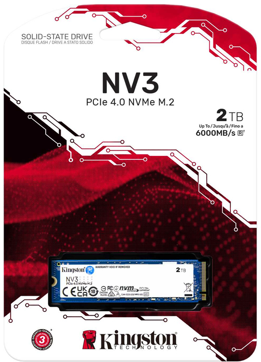 Kingston - SSD Kingston NV3 2TB Gen4 M.2 NVMe 2280 (6000/5000MB/s)