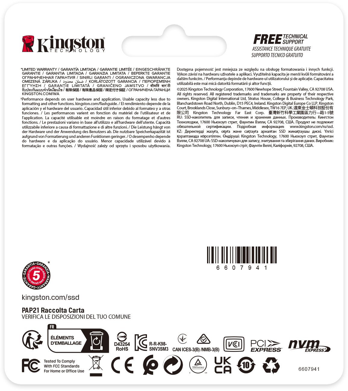 Kingston - SSD Kingston NV3 1TB Gen4 M.2 NVMe 2230 (6000/4000MB/s)