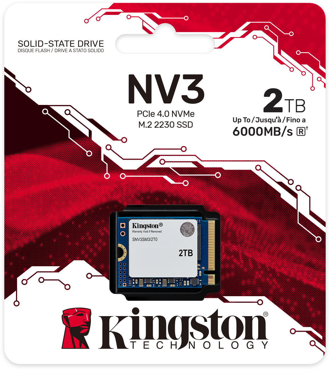 Kingston - SSD Kingston NV3 2TB Gen4 M.2 NVMe 2230 (6000/5000MB/s)
