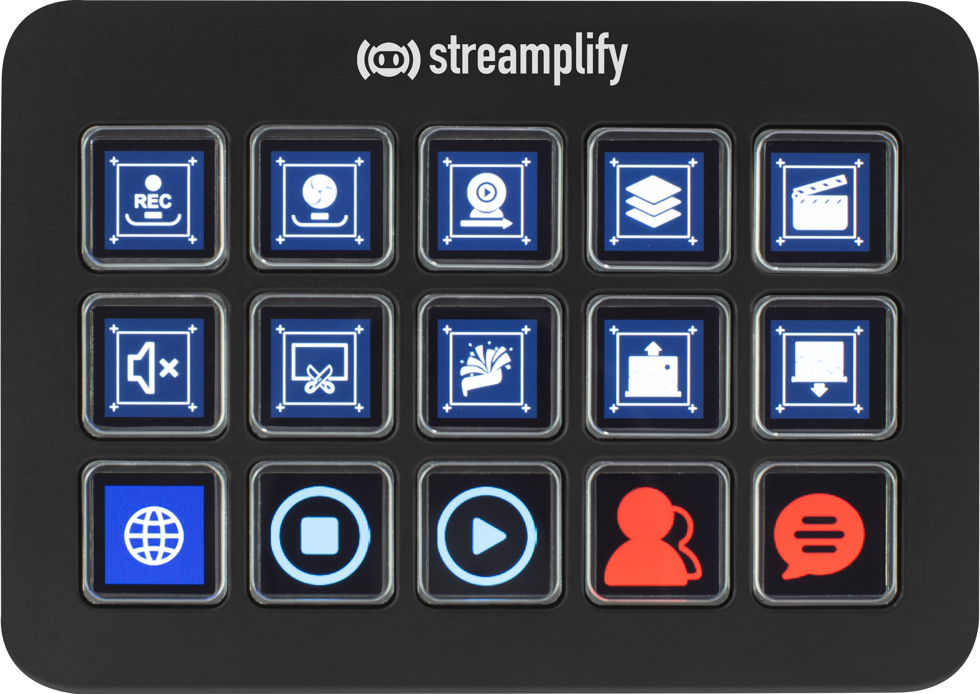 Streaming Deck Streamplify LCD 15 KEYS W/HUB - Preto