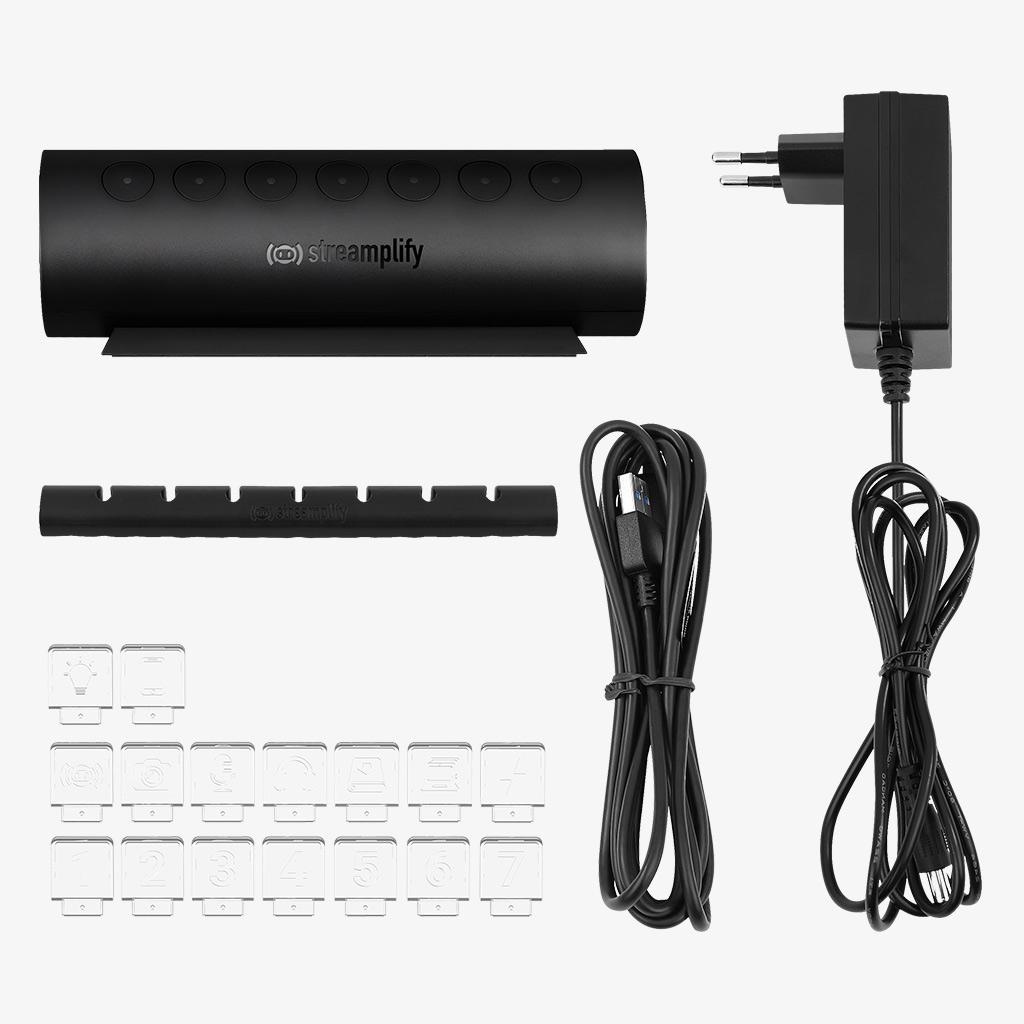 Streamplify - ** B Grade ** HUB Streamplify CTRL 7 Slot RGB 12V EU - Preto