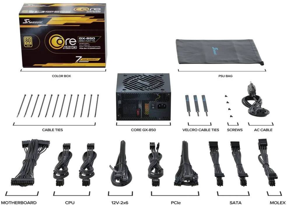 Seasonic - Fonte Modular Seasonic Core GX-850W V2 80+ Gold ATX 3.1