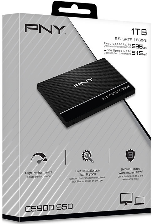 PNY - SSD PNY CS900 1TB SATA III (535/515MB/s)