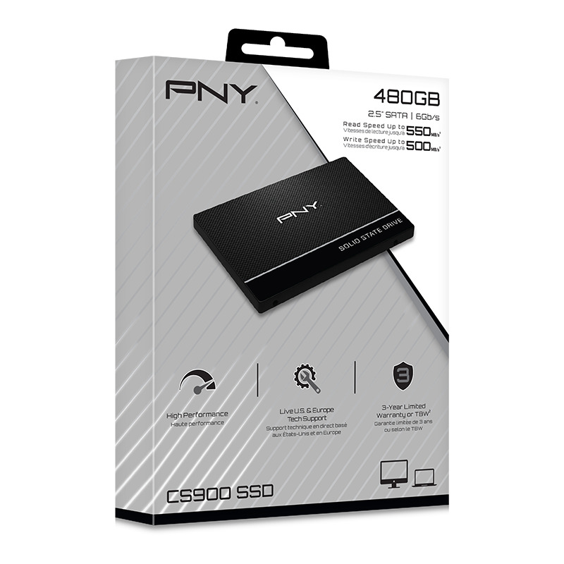 PNY - SSD PNY CS900 480GB SATA III (550/500MB/s)