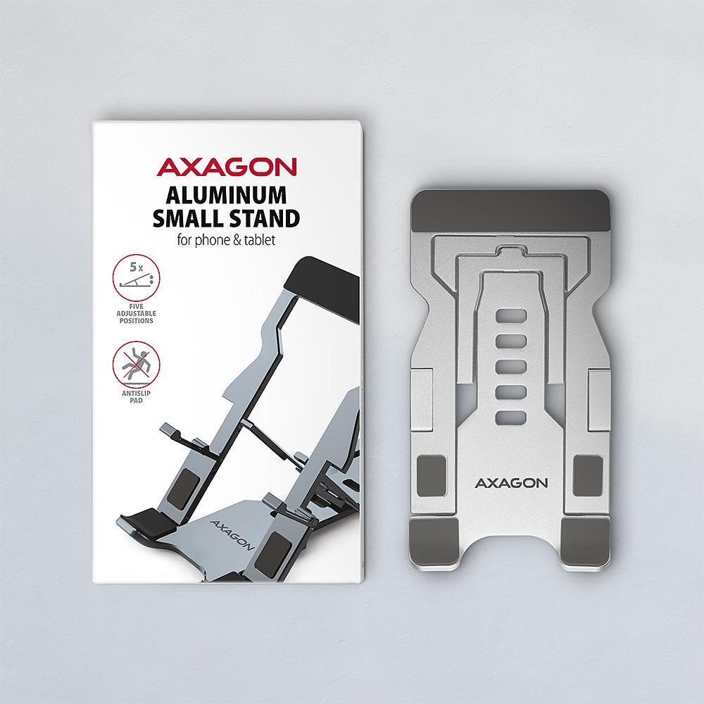 AXAGON - Suporte de Mesa AXAGON STND-M Ajustável para Smartphone/Tablet Prateado