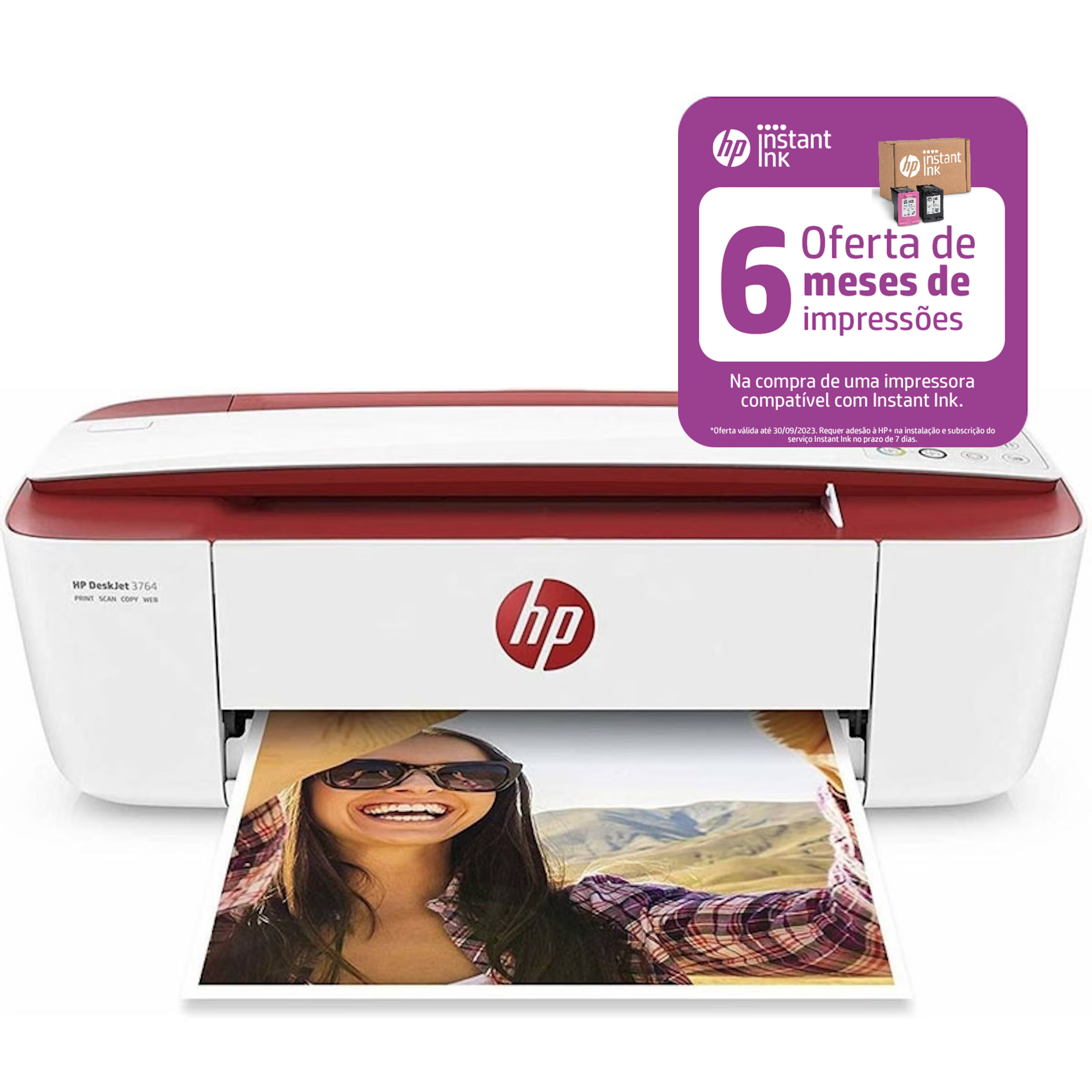 HP - Impressora Jato de Tinta HP DeskJet 3764 All-In-One WiFi