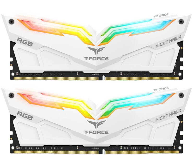 Team Group Kit 32GB (2 x 16GB) DDR4 3200MHz Night Hawk Branco RGB CL16