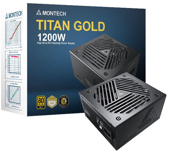 Montech - ** B Grade ** Fonte Modular Montech Titan 1200W 80 PLUS & Cybenetics Gold, PCIe 5.0 ATX 3.0 Ready