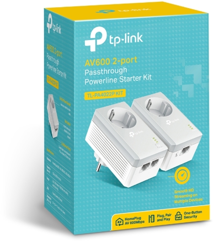 TP-Link - Repetidor TP-Link AV600 TL-PA4022P Kit 2-port Passthrough Repetidor Starter Kit