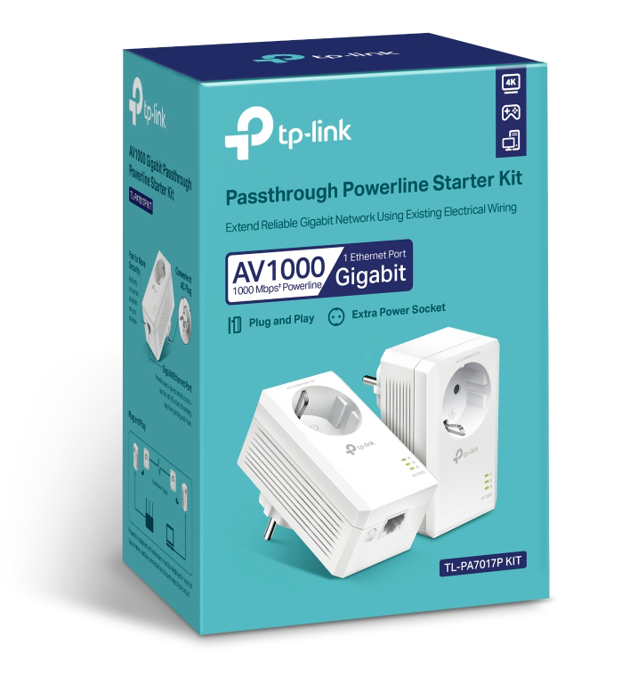 TP-Link - Repetidor TP-Link AV1000 Gigabit PLC Passthrough Kit