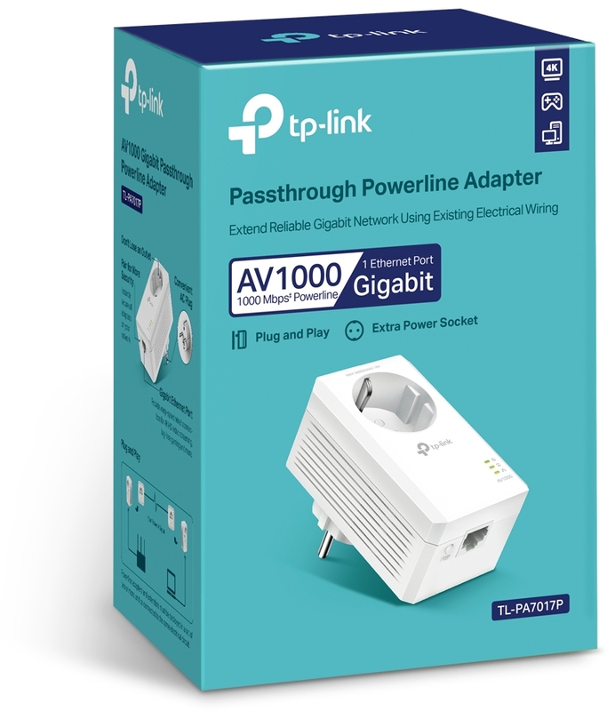 TP-Link - Repetidor TP-Link AV1000 TL-PA7017P Gigabit Passthrough