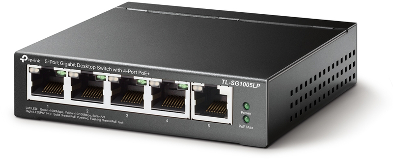 TP-Link - Switch TP-Link TL-SG1005LP 5 Portas Gigabit c/ 4 Portas PoE+