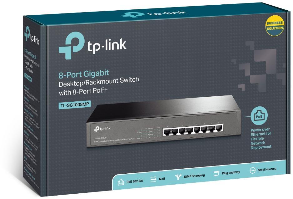 TP-Link - Switch TP-Link TL-SG1008MP 8 Portas Gigabit PoE+