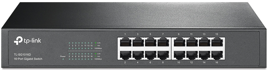 Switch TP-Link TL-SG1016D 16 Portas Gigabit UnManaged Rack Mountable