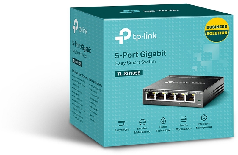 TP-Link - Switch TP-Link TL-SG105E 5 Portas Gigabit Easy Smart