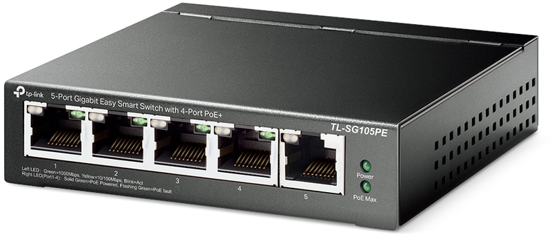 TP-Link - Switch TP-Link TL-SG105PE 5 Portas Gigabit Easy Smart Switch c/ 4 Portas PoE+