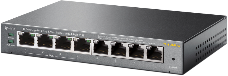 TP-Link - Switch TP-Link TL-SG108PE 8 Portas Gigabit Easy Smart c/ 4 Portas PoE+