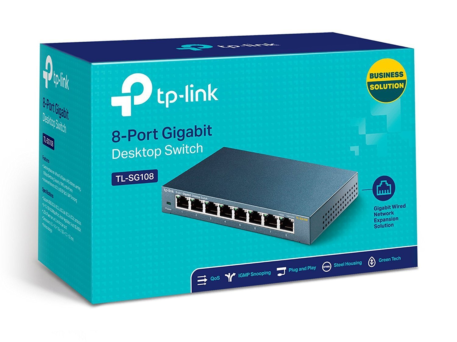 TP-Link - Switch TP-Link TL-SG108 8 Portas Gigabit Metal