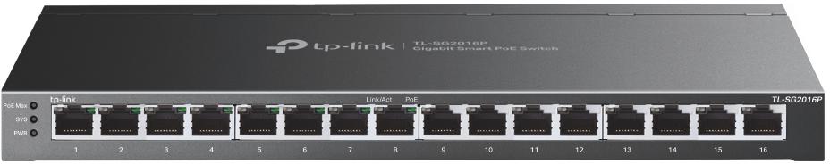 TP-Link - Switch TP-Link SG2016P JetStream 16 Portas Gigabit Smart Switch c/ 8 Portas PoE+
