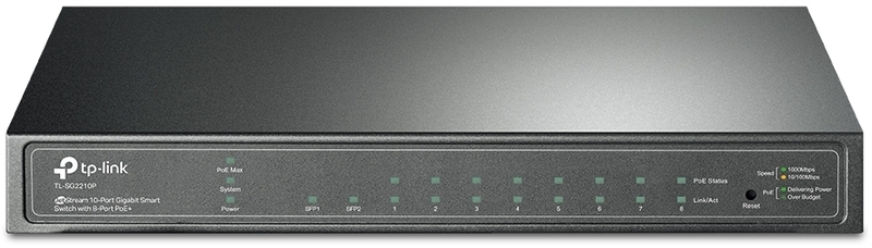 Switch TP-Link SG2210P JetStream 8 Portas Gigabit Smart PoE+ Switch c/ 2 SFP Slots