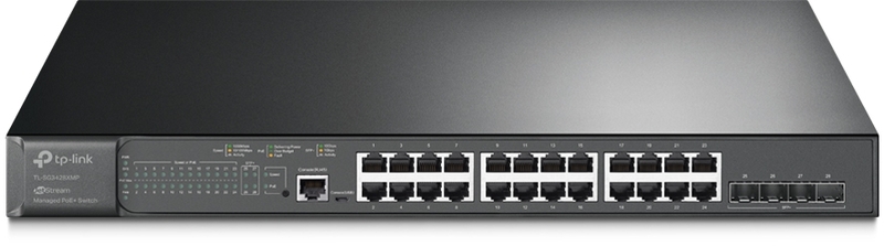 Switch TP-Link SG3428XMP JetStream 24 Portas Gigabit 4 Portas 10GE SFP+ L2+ Managed Switch c/ 24 Portas PoE+