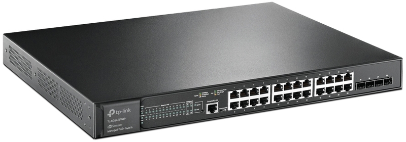 TP-Link - Switch TP-Link SG3428XMP JetStream 24 Portas Gigabit 4 Portas 10GE SFP+ L2+ Managed Switch c/ 24 Portas PoE+