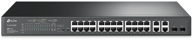 Switch TP-Link SL2428P JetStream 24 Portas 10/100 Mbps + 4 Portas Gigabit Smart Switch c/ 24 Portas PoE+
