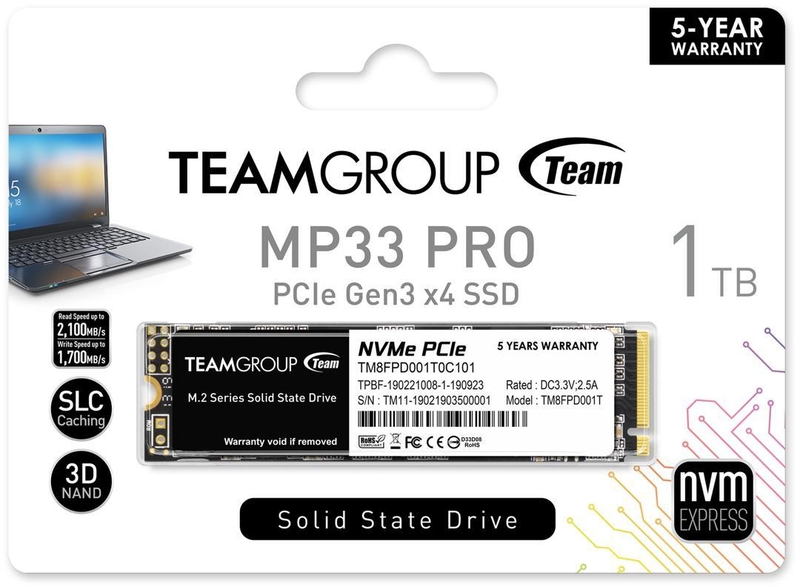 Team Group - SSD Team Group MP33 PRO 1TB M.2 NVMe (2400/2100MB/s)
