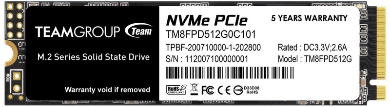 SSD Team Group MP33 PRO 512GB M.2 NVMe (2400/2100MB/s)