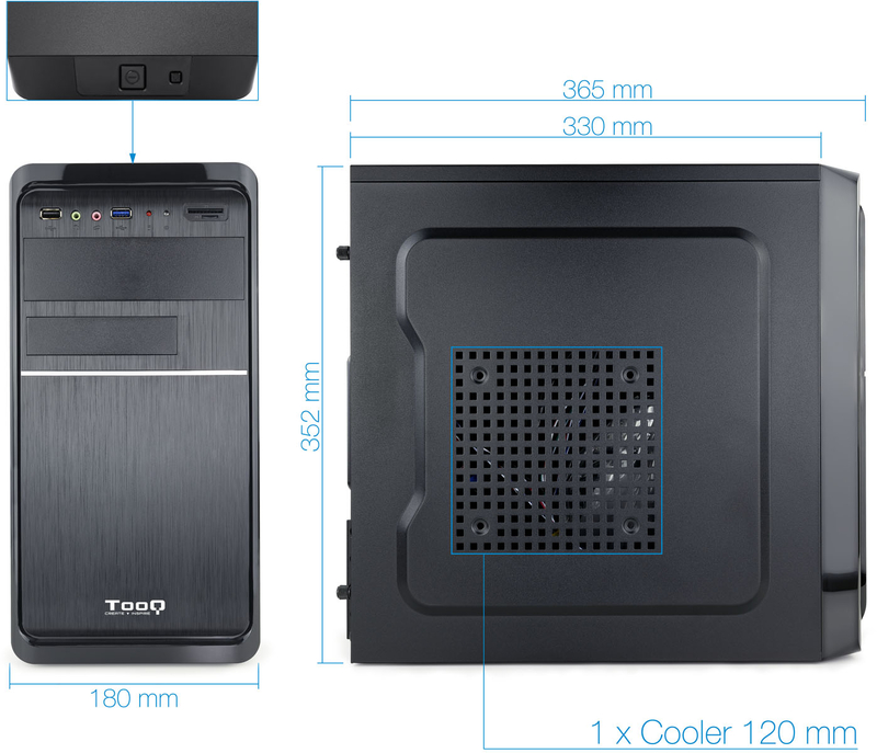 Tooq - ** B Grade ** Caixa Micro-ATX Tooq C/ Fonte 500W + 1x USB 3.0 Preta