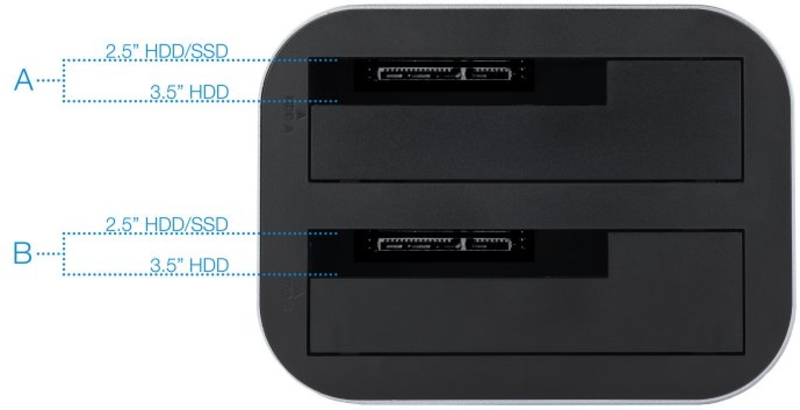 Tooq - Dock Tooq para 2x SATA 2.5/3.5 OTB USB 3.1 Gen 1