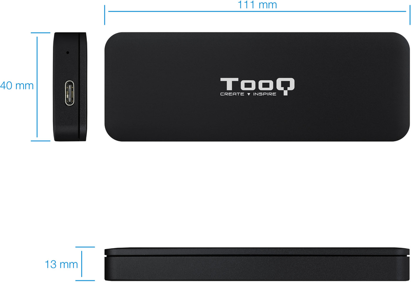 Tooq - Caixa SSD Tooq M.2 NVME USB 3.1 Gen 2 Preto