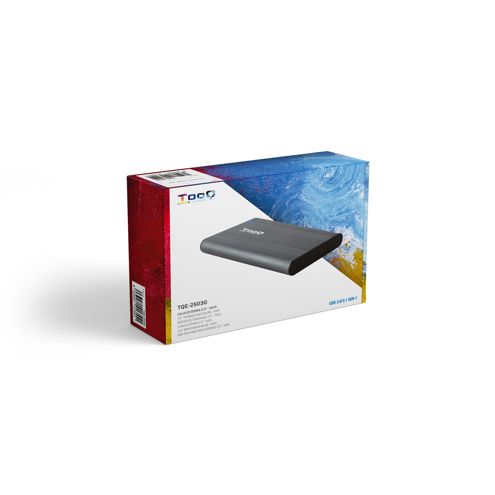 Tooq - Caixa SSD Tooq 2.5" SATA USB3.1 Gen 1 Cinzento