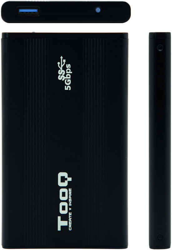 Tooq - Caixa HDD Tooq 2.5" SATA (9,5mm) USB 3.0 / 2.0 Preto