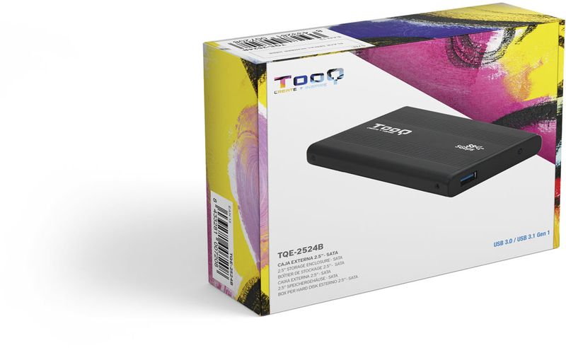 Tooq - Caixa HDD Tooq 2.5" SATA (9,5mm) USB 3.0 / 2.0 Preto
