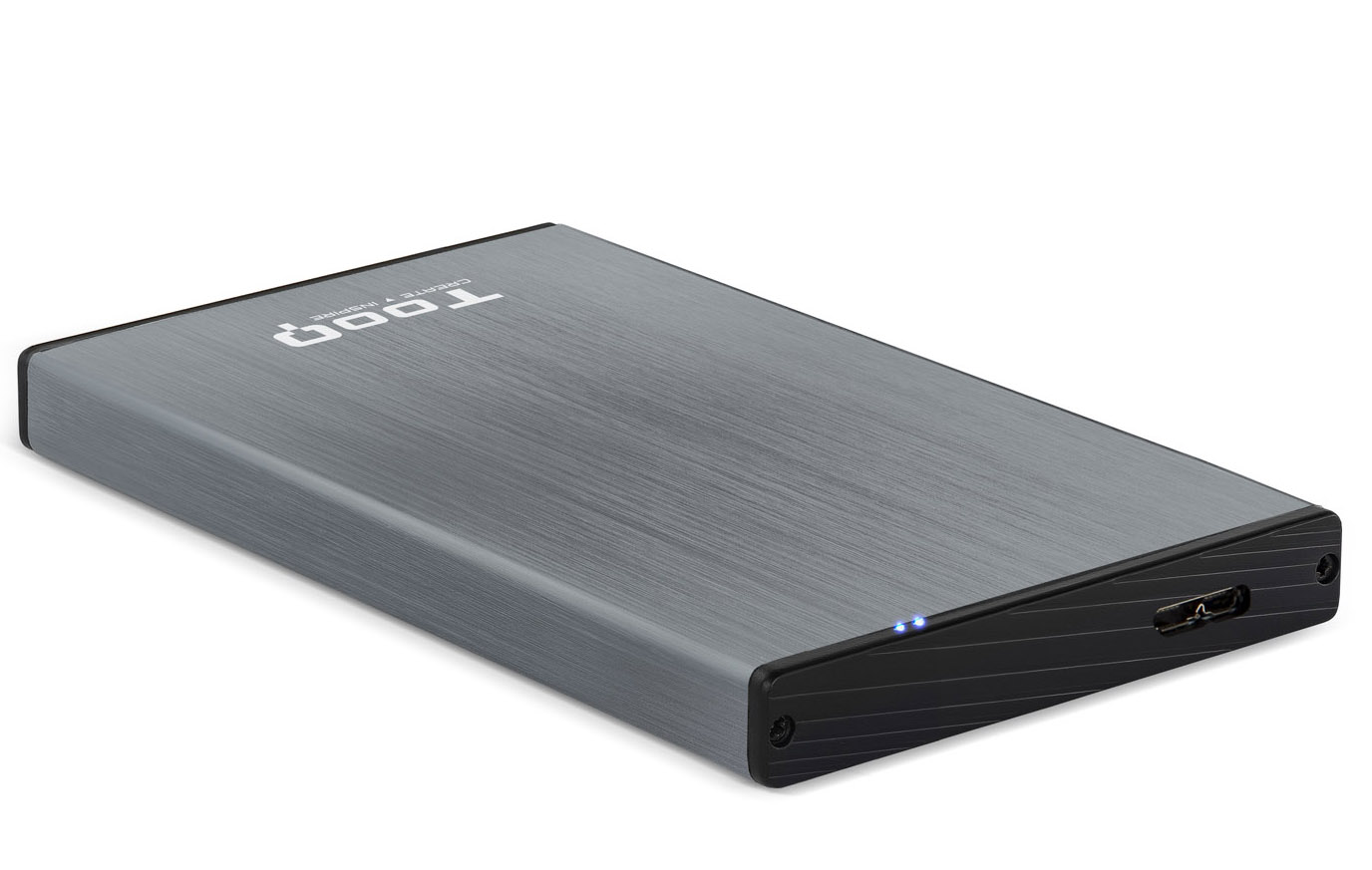 Tooq - Caixa HDD Tooq 2.5" SATA (9,5mm) USB 3.0/3.1 Gen 1 Cinza Metalizado